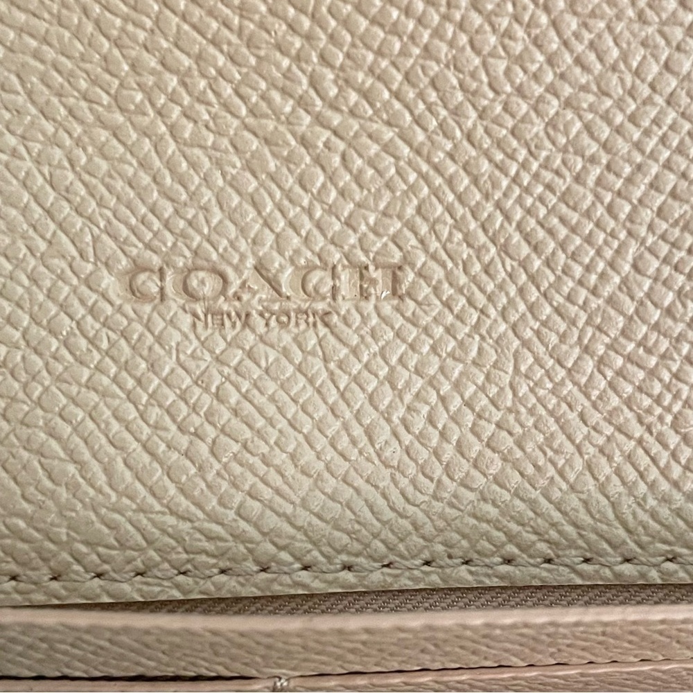 Coach Leather Envelope Wallet Sparkly Metallic Gold Clutch Evening Formal - Picture 5 of 12